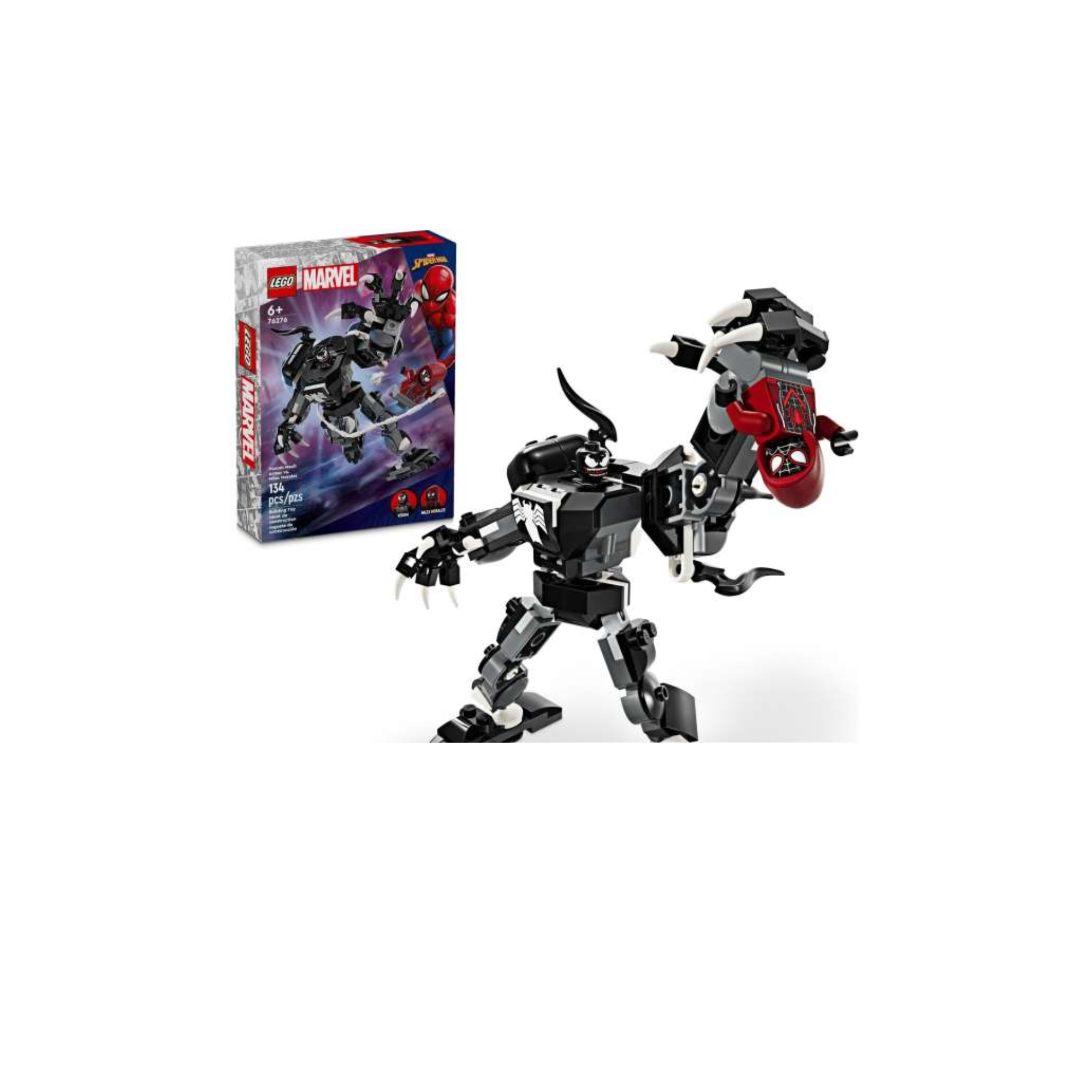 Marvel Lego Venom Mech Armor vs Miles Morales