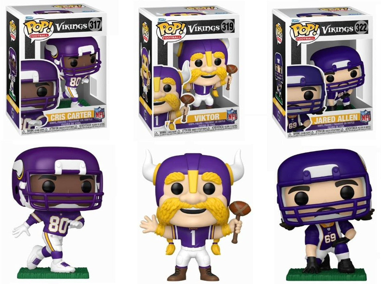 Pop! Complete Set 3 Minnesota Vikings NFL