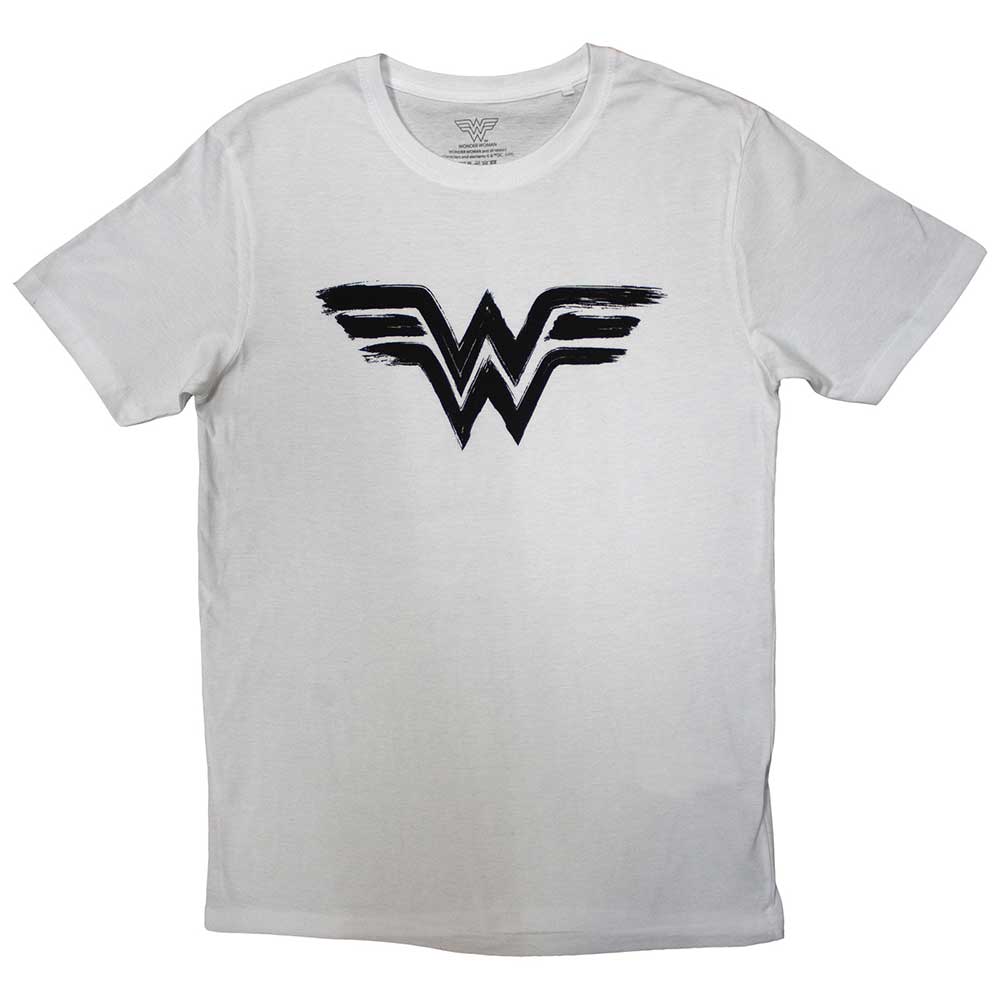 DC COMICS WONDER WOMAN BLACK PAINT LOGO T-SHIRT