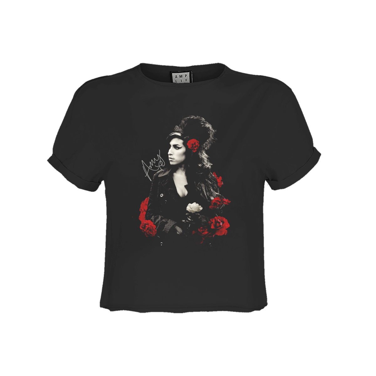 Amy Winehouse Poses With Roses Crop T T-Shirt
