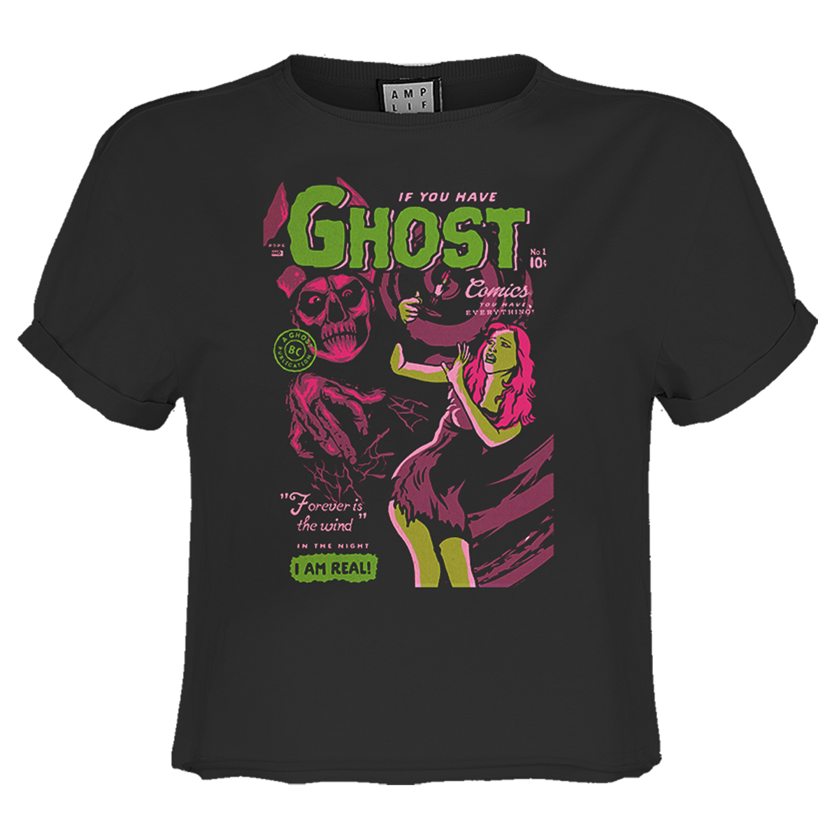 Ghost Forever Is The Wind Ladies Crop Top T-Shirt