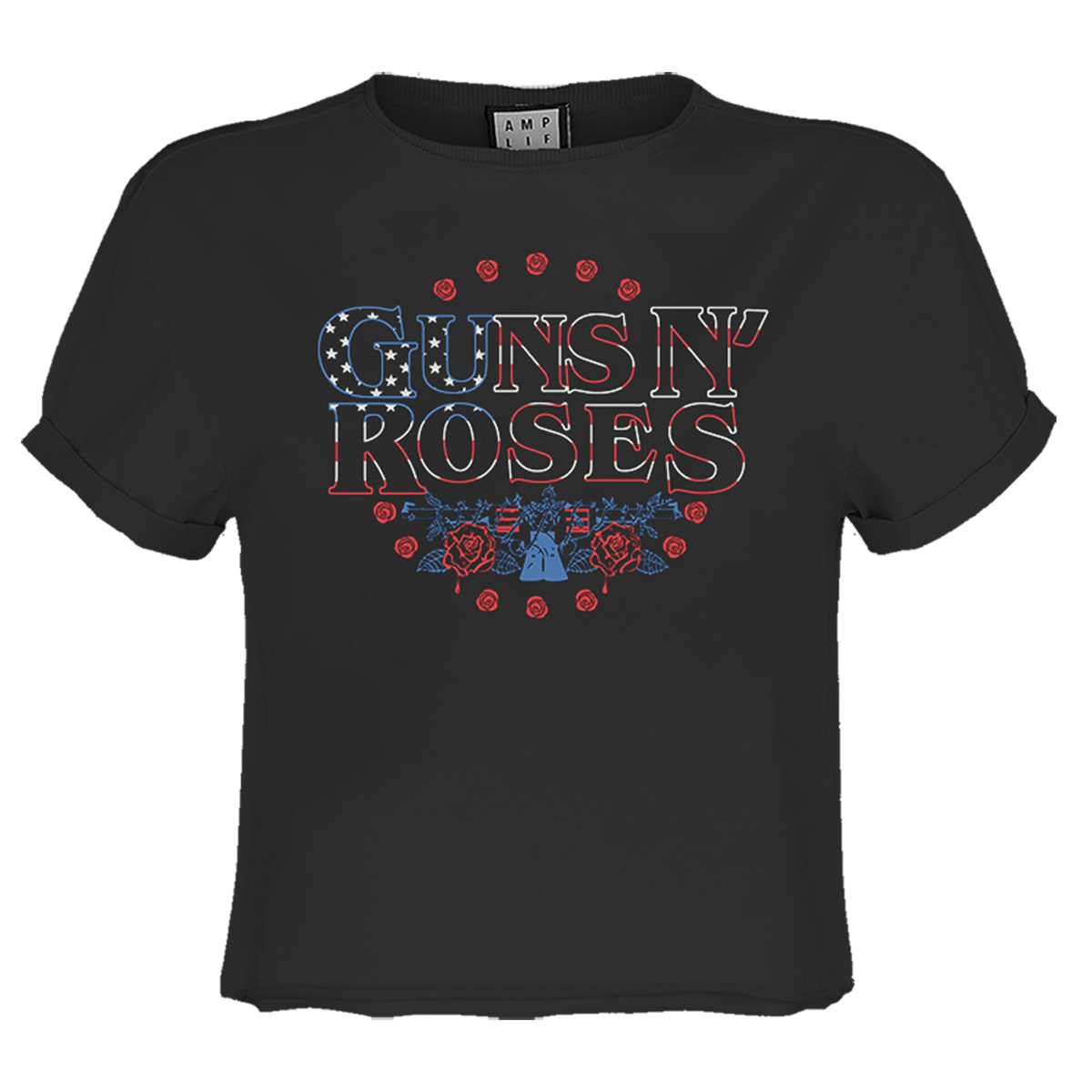 Guns N' Roses Stars And Stripes Ladies Crop Top T-shirt