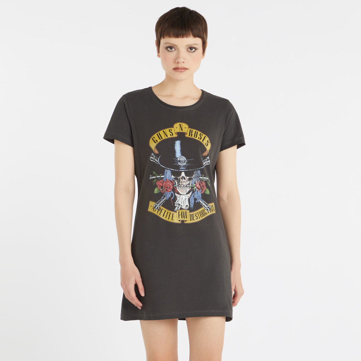 Guns N' Roses Tophat Skull T-Shirt Dress