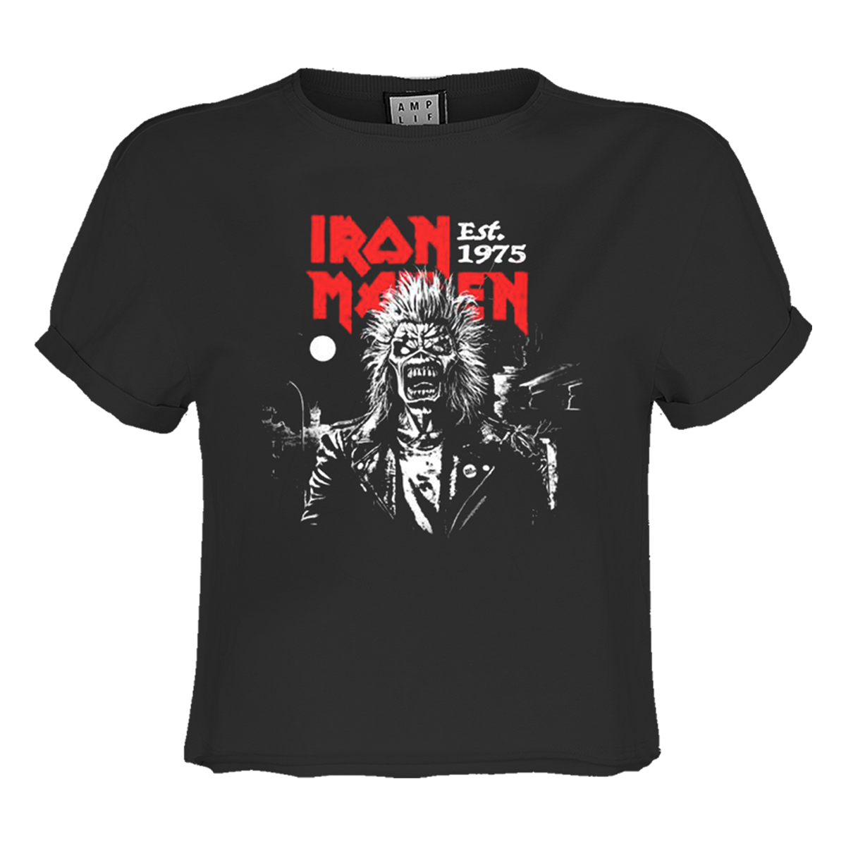 Iron Maiden 50th Eddie 2 Colour 1975 Ladies Crop Top T-Shirt