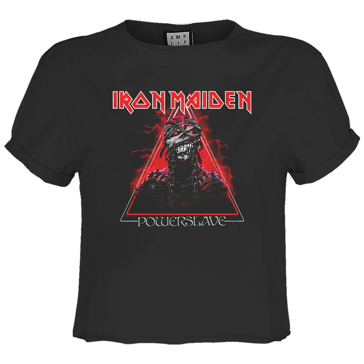 Iron Maiden Red Powerslave Ladies Crop Top T-shirt