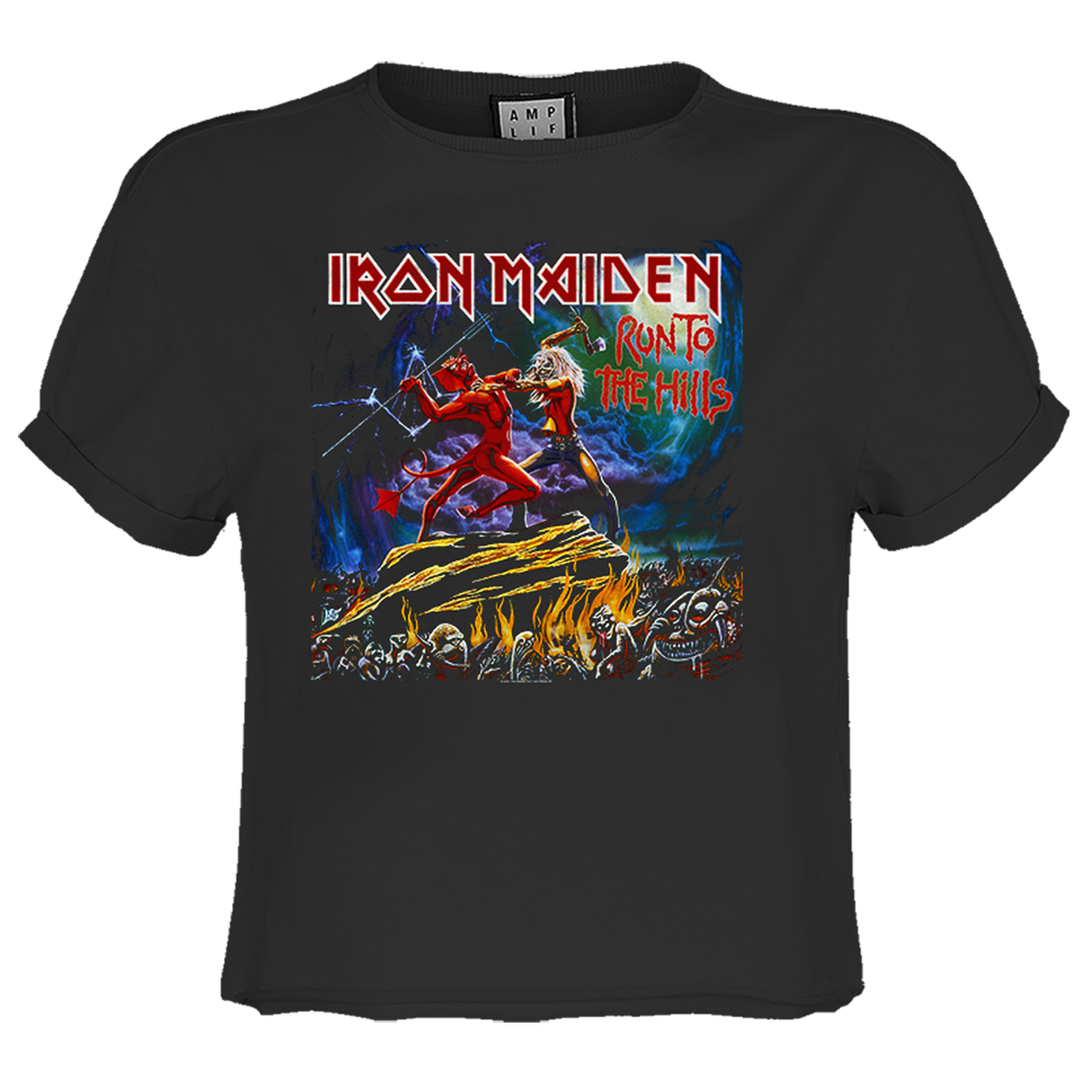 Iron Maiden Run to the Hills Ladies Crop Top T-shirt