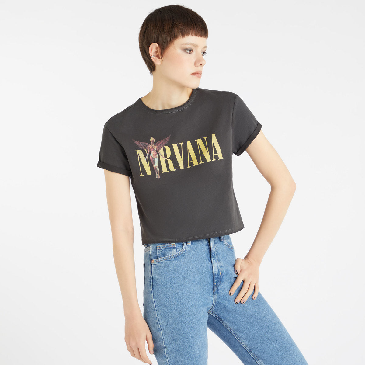 Nirvana in Utero Colour Logo Crop Top