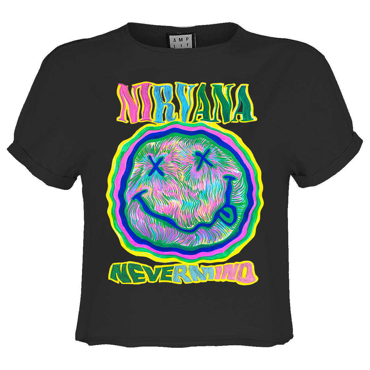 Nirvana Scribble Ladies Crop Top