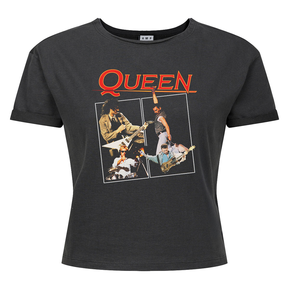 Queen 80's Poster Ladies Crop Top T-Shirt