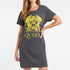 Queen Line Art Crest in Yellow T-Shirt Dress