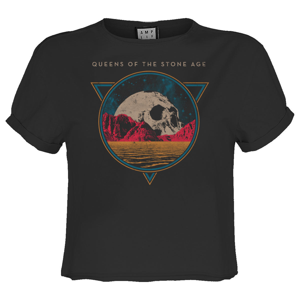 Queens Of The Stone Age Skull Planet Ladies Crop Top