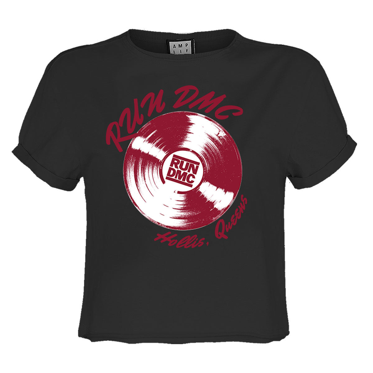 Run DMC Record Ladies Crop Top T-Shirt