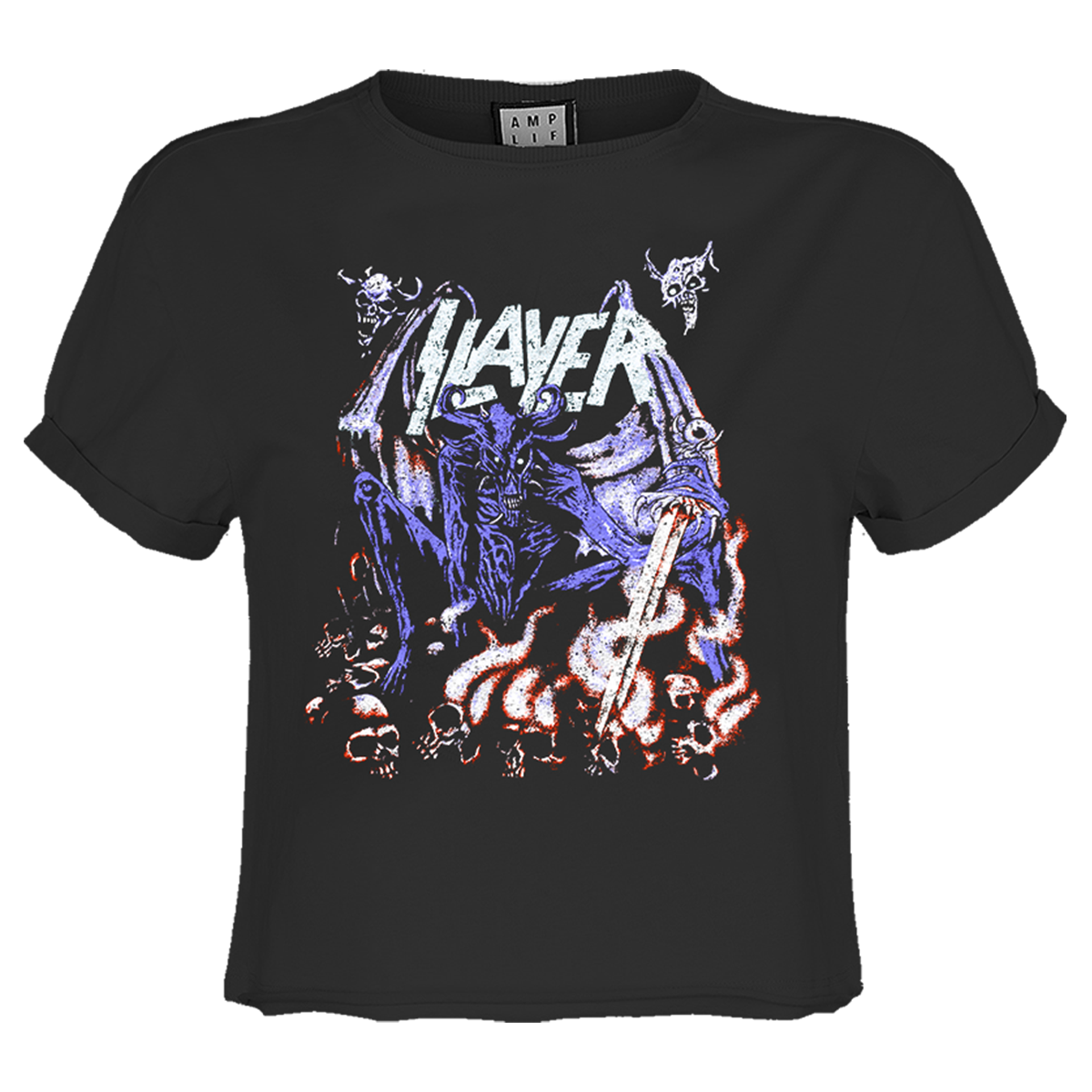 Slayer Neon Art Mineral Ladies Crop Top T-Shirt