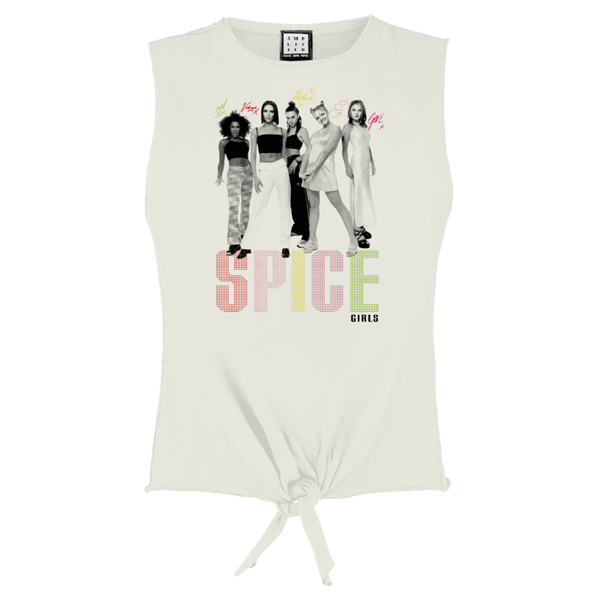 Spice Girls Group Shot And Logo Ladies Sleeveless Top T-Shirt