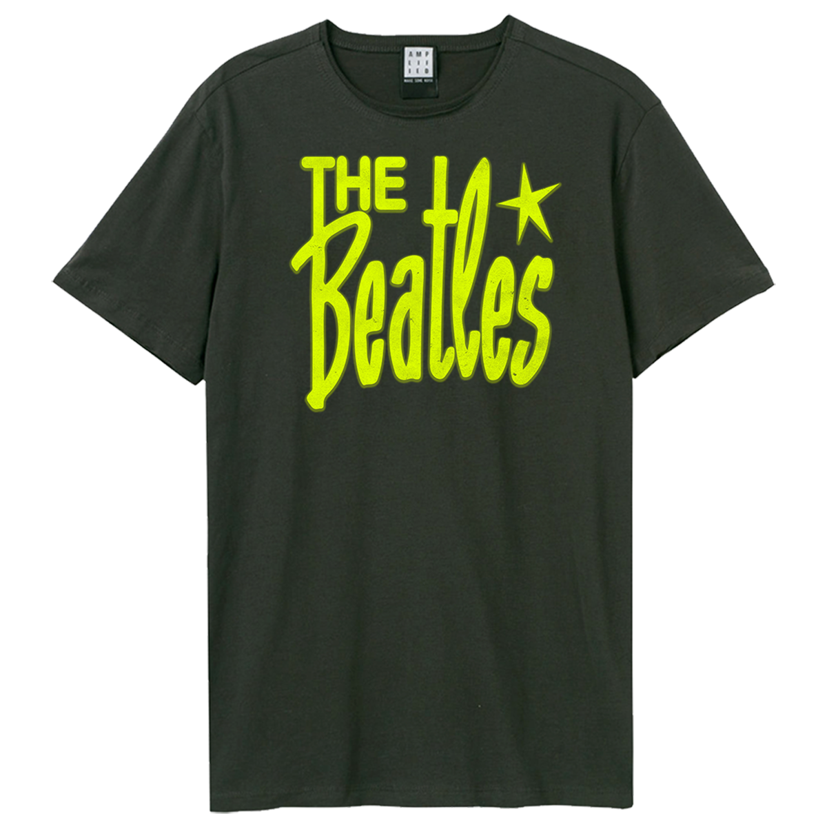 The Beatles Retro Logo Neon Green T-Shirt