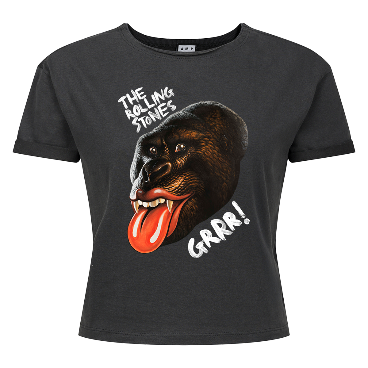 The Rolling Stones Grrr Ladies Crop Top T-Shirt