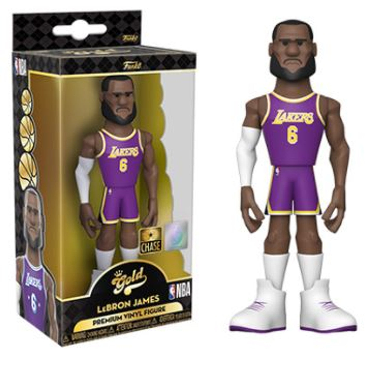 Gold 5" NBA CHASE LeBron James Los Angeles Lakers City Edition Uniform