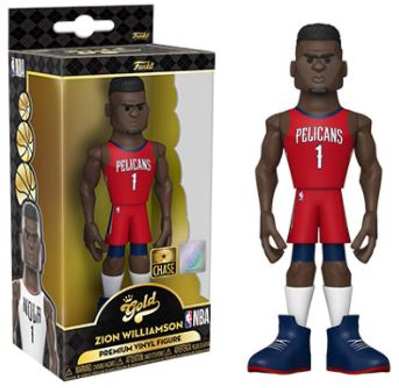 Gold 5" NBA CHASE Zion Williamson New Orleans Pelicans Home Uniform