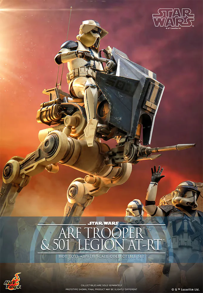 Star Wars The Clone Wars ARF Trooper and 501st Legion AT-RT 1/6 Scale Collectible Figure Set