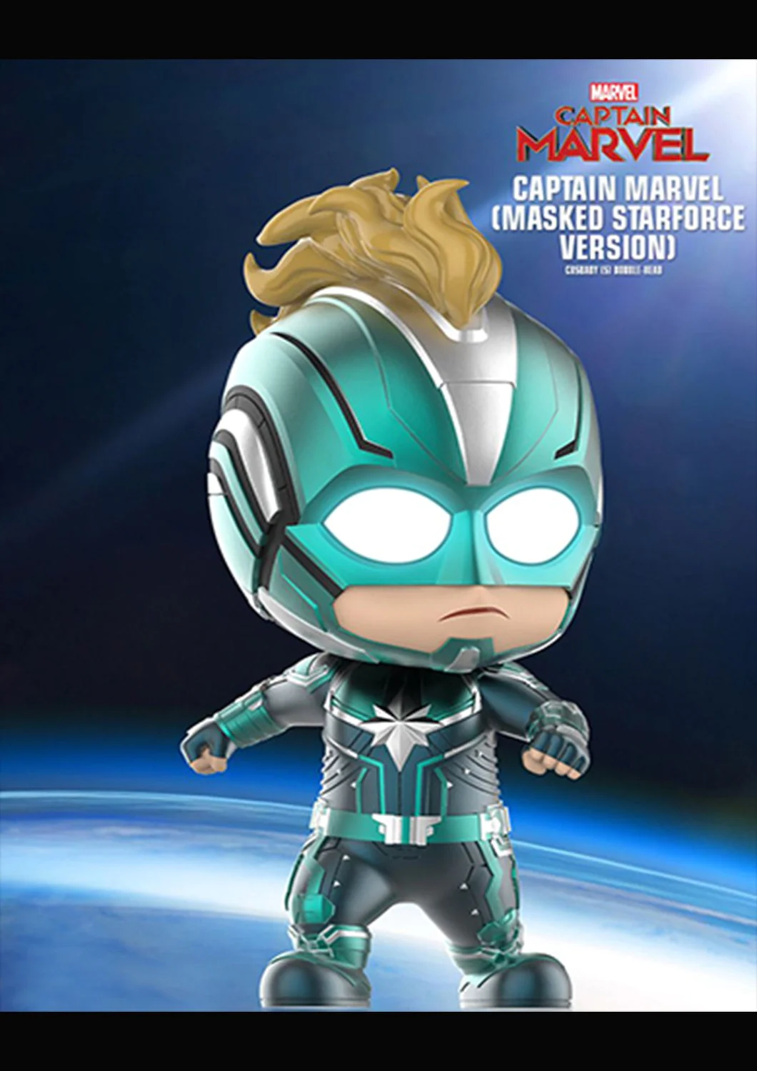 COSBABY CAPTAIN MARVEL MASKED STARFORCE VERSION BOBBLE-HEAD
