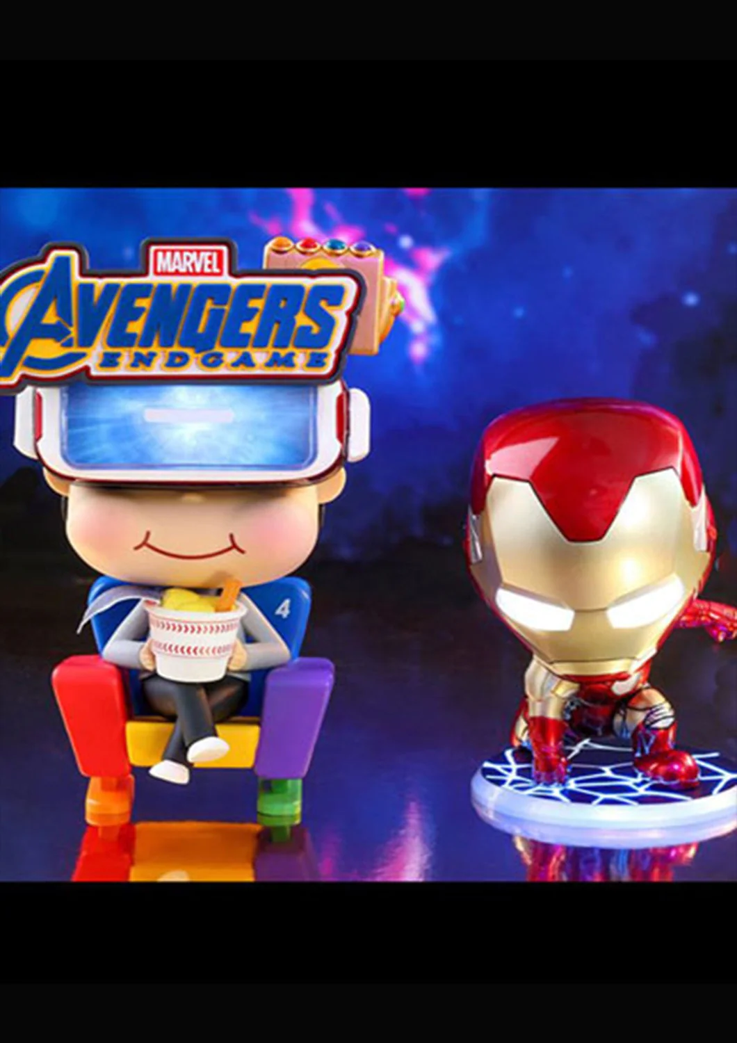 MOVBI & IRON MAN COSBABY S BOBBLE-HEAD COLLECTIBLE SET