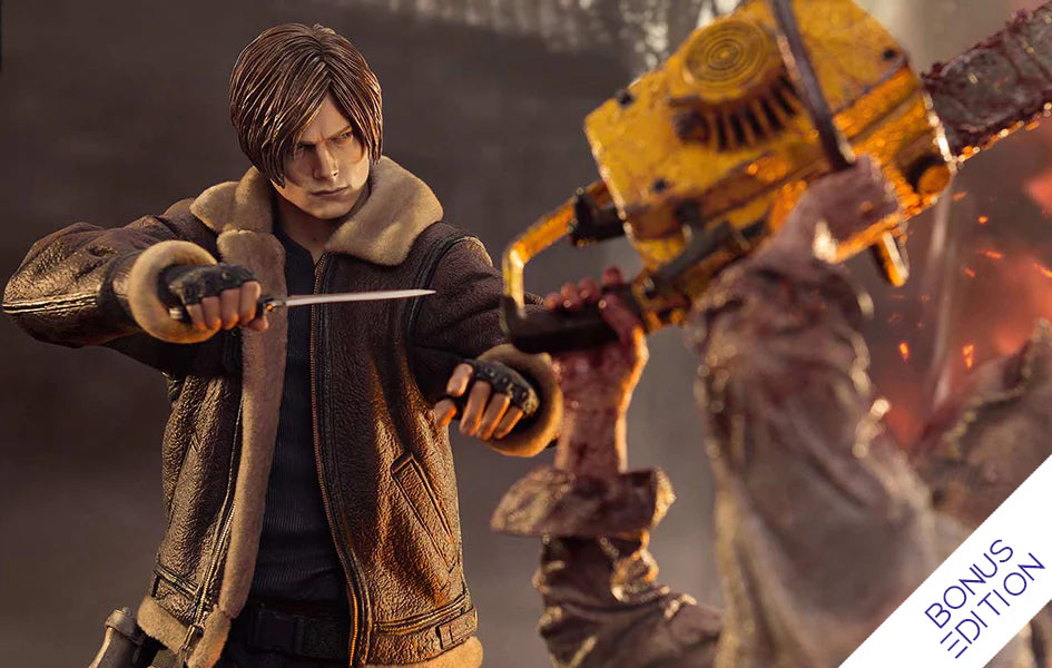Resident Evil 4 Leon Kennedy vs Chainsaw Villager 1/4 Scale Statue BONUS