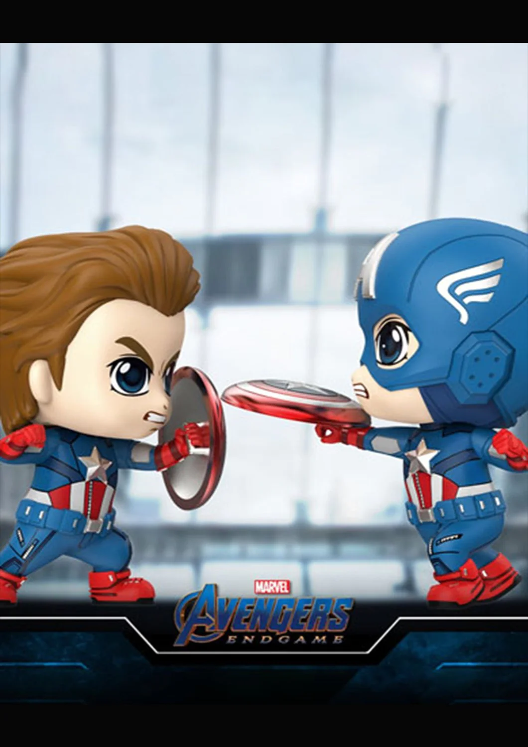 COSBABY CAPTAIN AMERICA VS CAPTAIN AMERICA BOBBLE-HEAD COLLECTIBLE SET