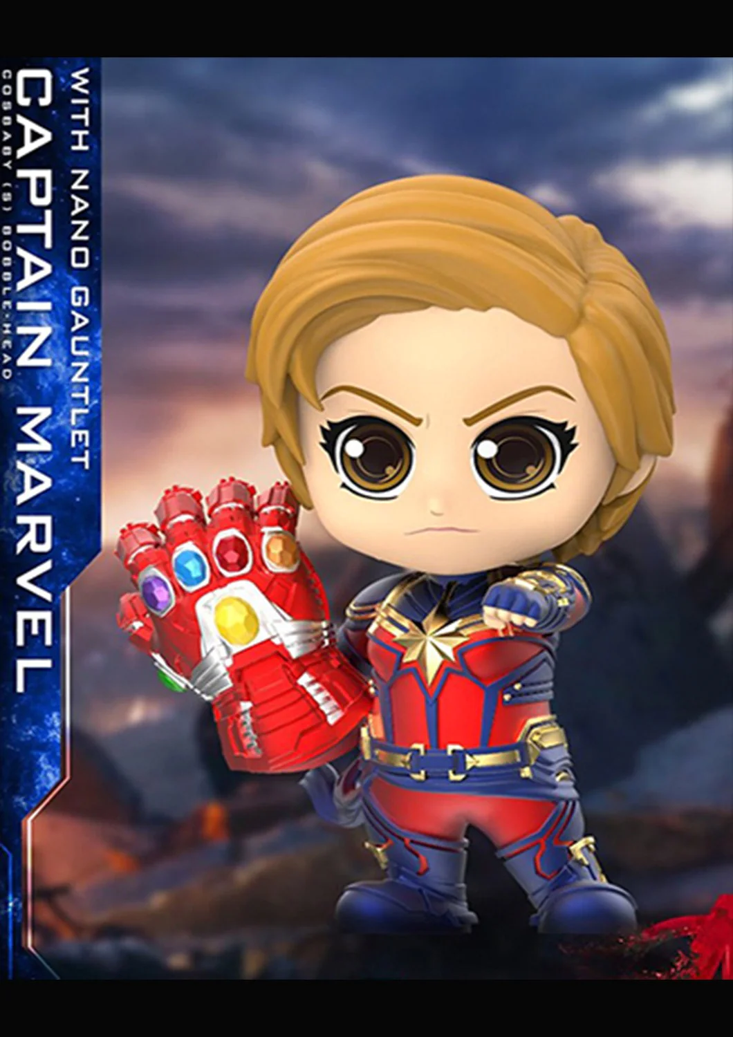 COSBABY CAPTAIN MARVEL WITH NANO GAUNTLET BOBBLE-HEAD