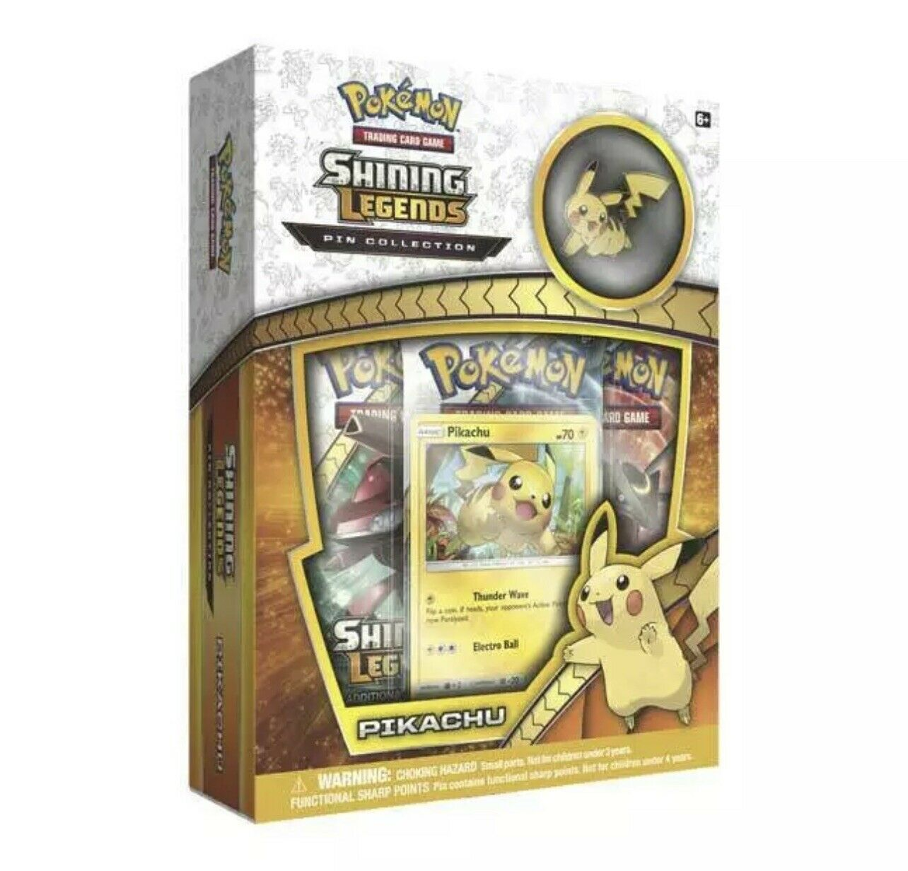 Pokemon Sun & Moon Shining Legends Pikachu Pin Collection Box