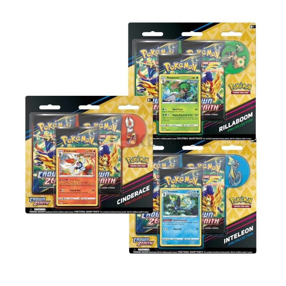 Pokemon Crown Zenith Pin Collection 3-Blister Lot