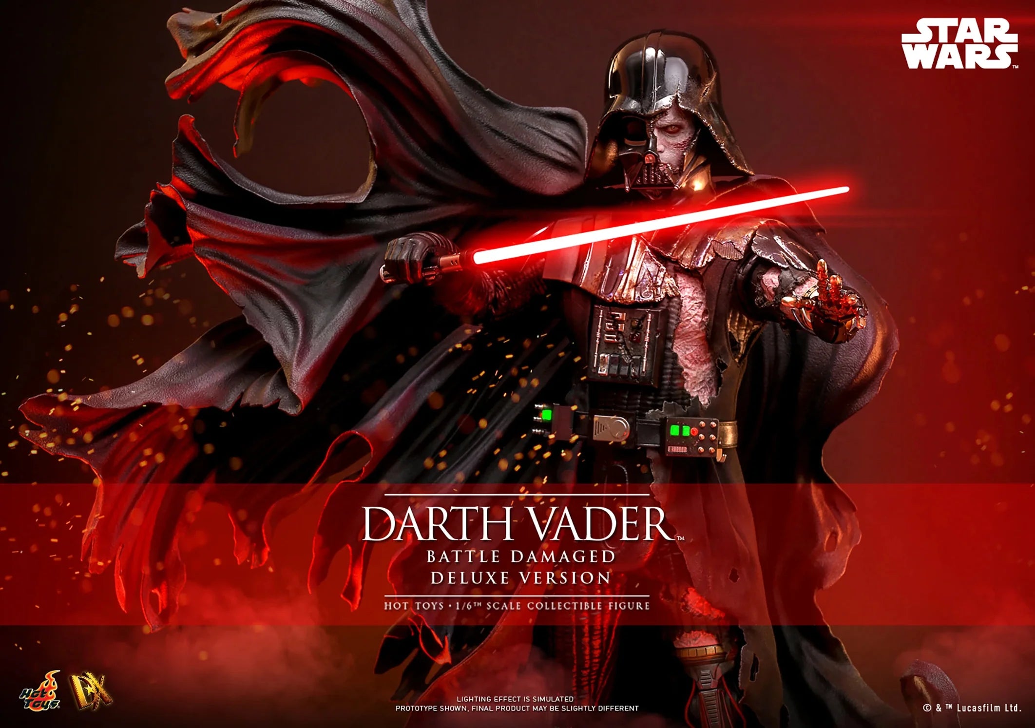 Star Wars Darth Vader Battle Damaged Deluxe 1/6 Scale 12" Collectible Figure