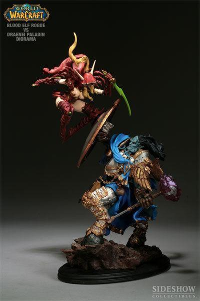 Sideshow Collectibles World of Warcraft Polystone Diorama Blood Elf Rogue VS Draenei Paladin
