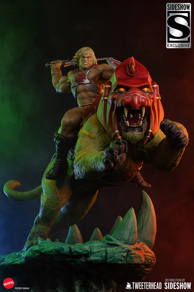 Sideshow Collectibles Masters of the Universe Maquette He-Man and Battle Cat Classic Deluxe