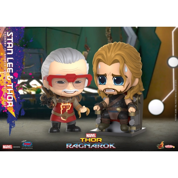 Thor Ragnarok Stan Lee & Thor Cosbaby S Bobble-Head Collectible Set