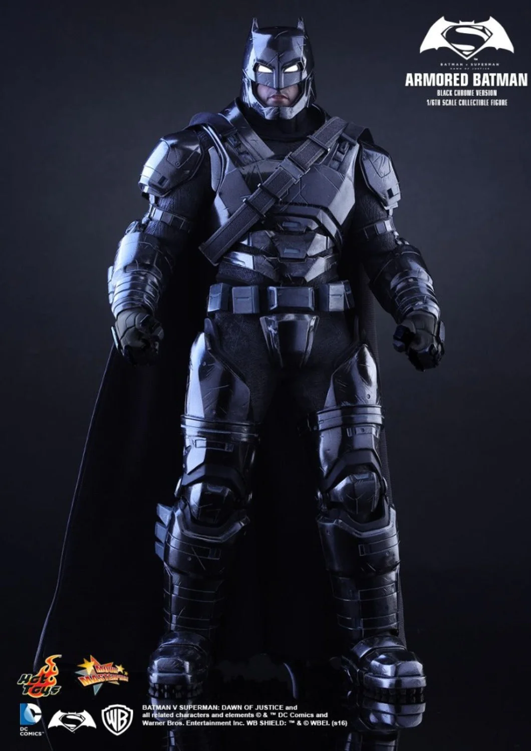 DC BATMAN VS SUPERMAN DAWN OF JUSTICE ARMORED BATMAN BLACK CHROME EDITION 1/6 SCALE