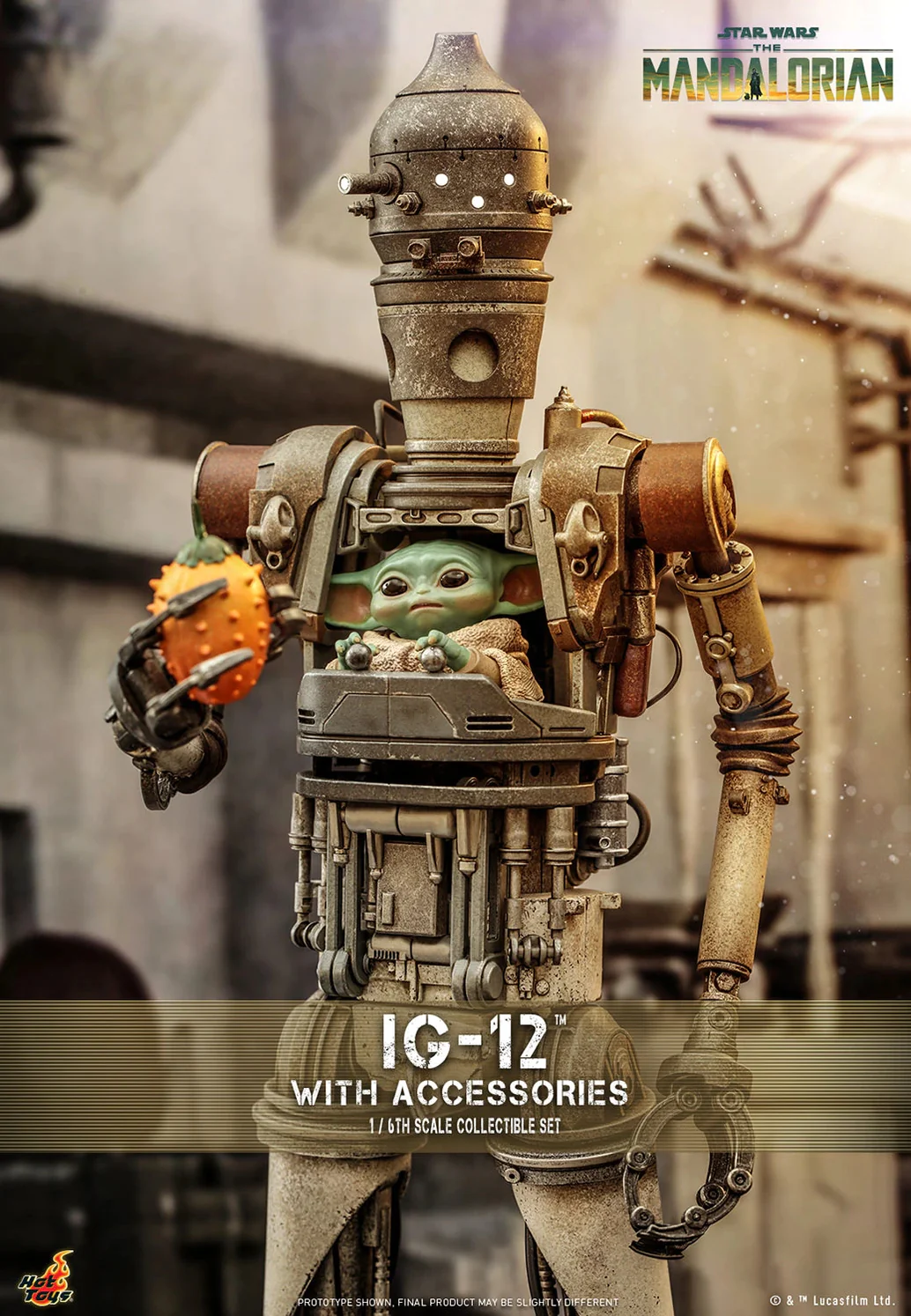 Star Wars The Mandalorian IG-12 and Grogu with Accessories 16th Scale Collectible Figure Set