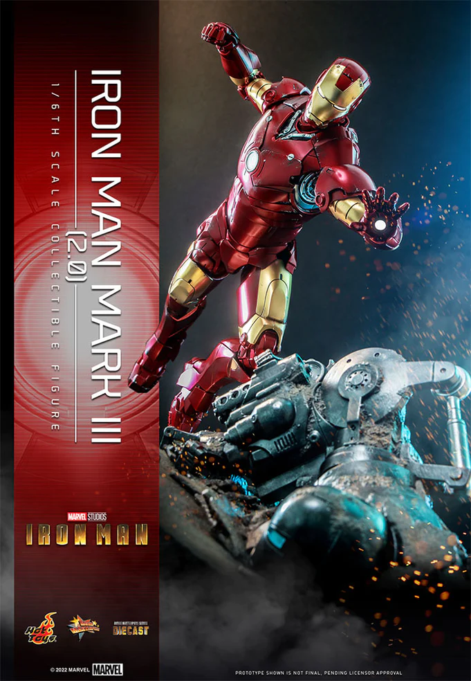 Marvel Comics Iron Man 2008 Iron Man Mark III 2.0 Diecast 1/6 Scale 12" Collectible Figure