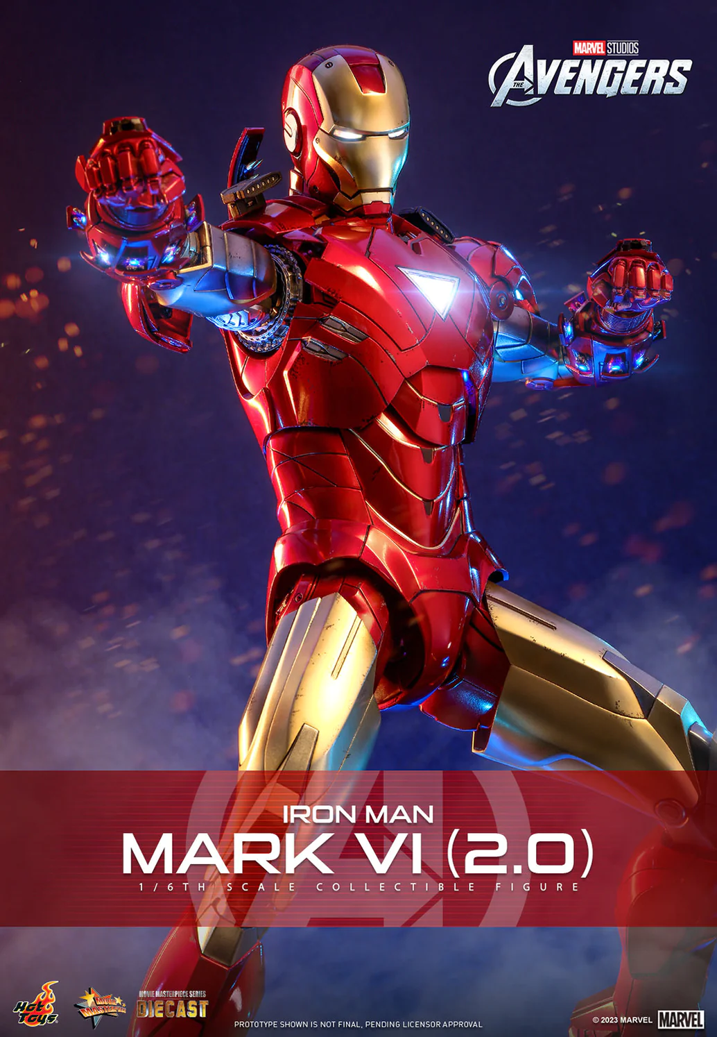 Marvel Comics The Avengers Iron Man Mark VI 2.0 Diecast 1/6 Scale 12" Collectible Figure