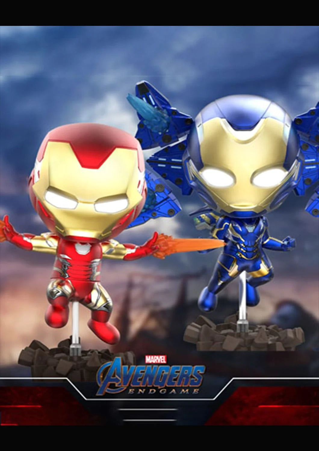 COSBABY S IRON MAN & RESCUE BOBBLE-HEAD COLLECTIBLE SET