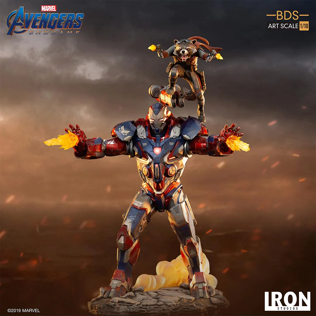 MARVEL AVENGERS ENDGAME 1/10 IRON PATRIOT & ROCKET BDS ART SCALE