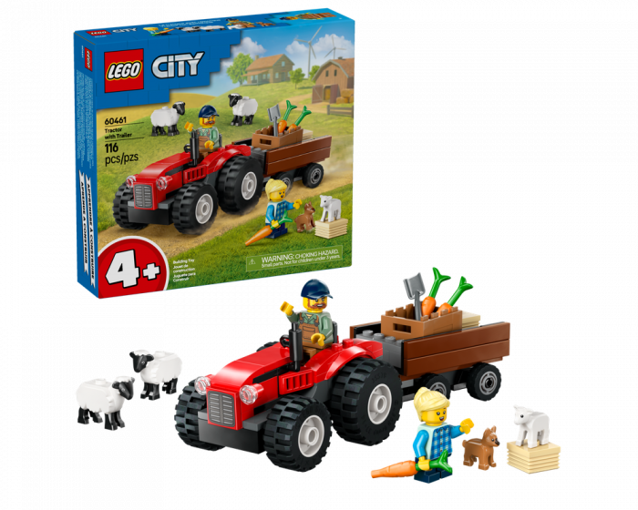 LEGO City Red Farm Tractor with Trailer & Sheep