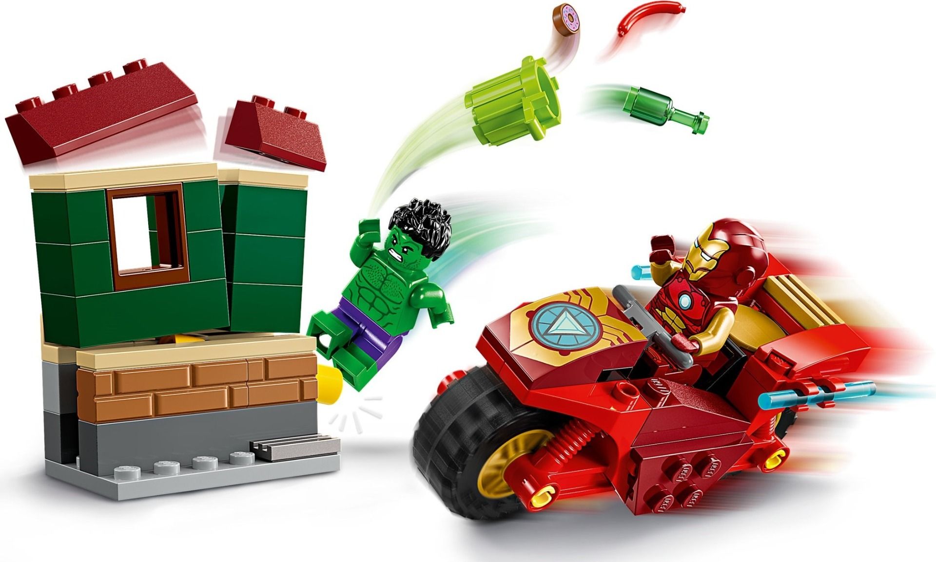 LEGO Marvel Iron Man with Bike and The Hulk