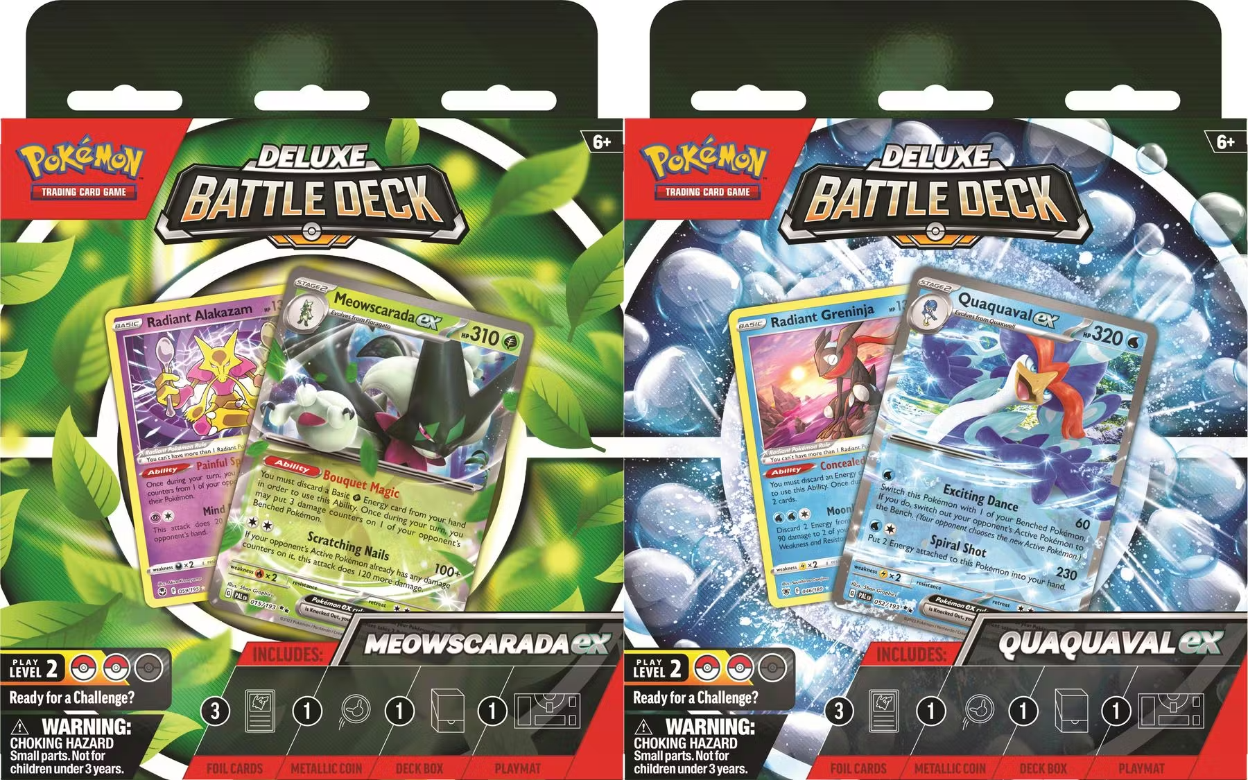 Pokemon Meowscarada EX Quaquaval EX Battle Deck Pair