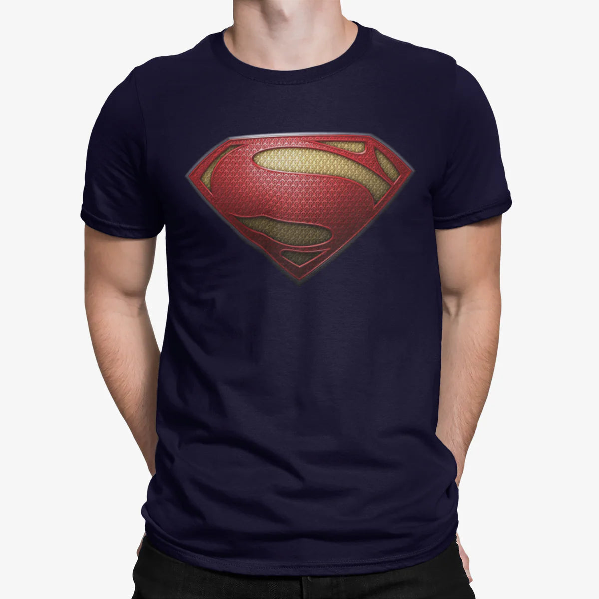 DC Comics Superman Man Of Steel Textured Logo Official Men's T-shirt