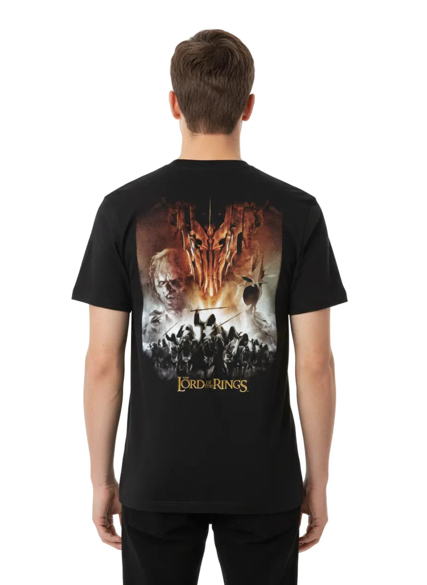 Lord of the Rings Official Black with Front and Back Prints T-shirt