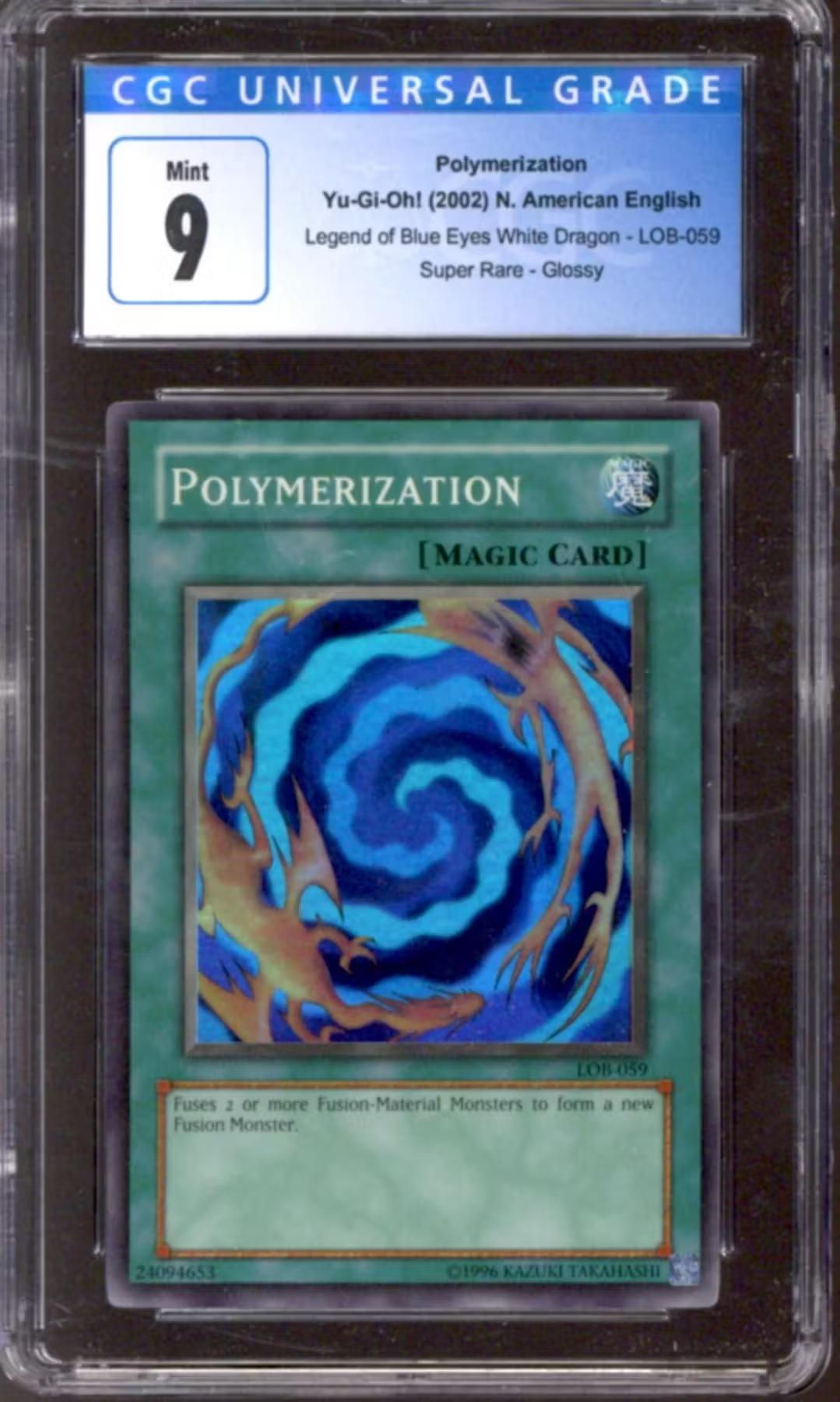 Yu-Gi-Oh Legend of Blue Eyes White Dragon Polymerization LOB-059 CGC 9