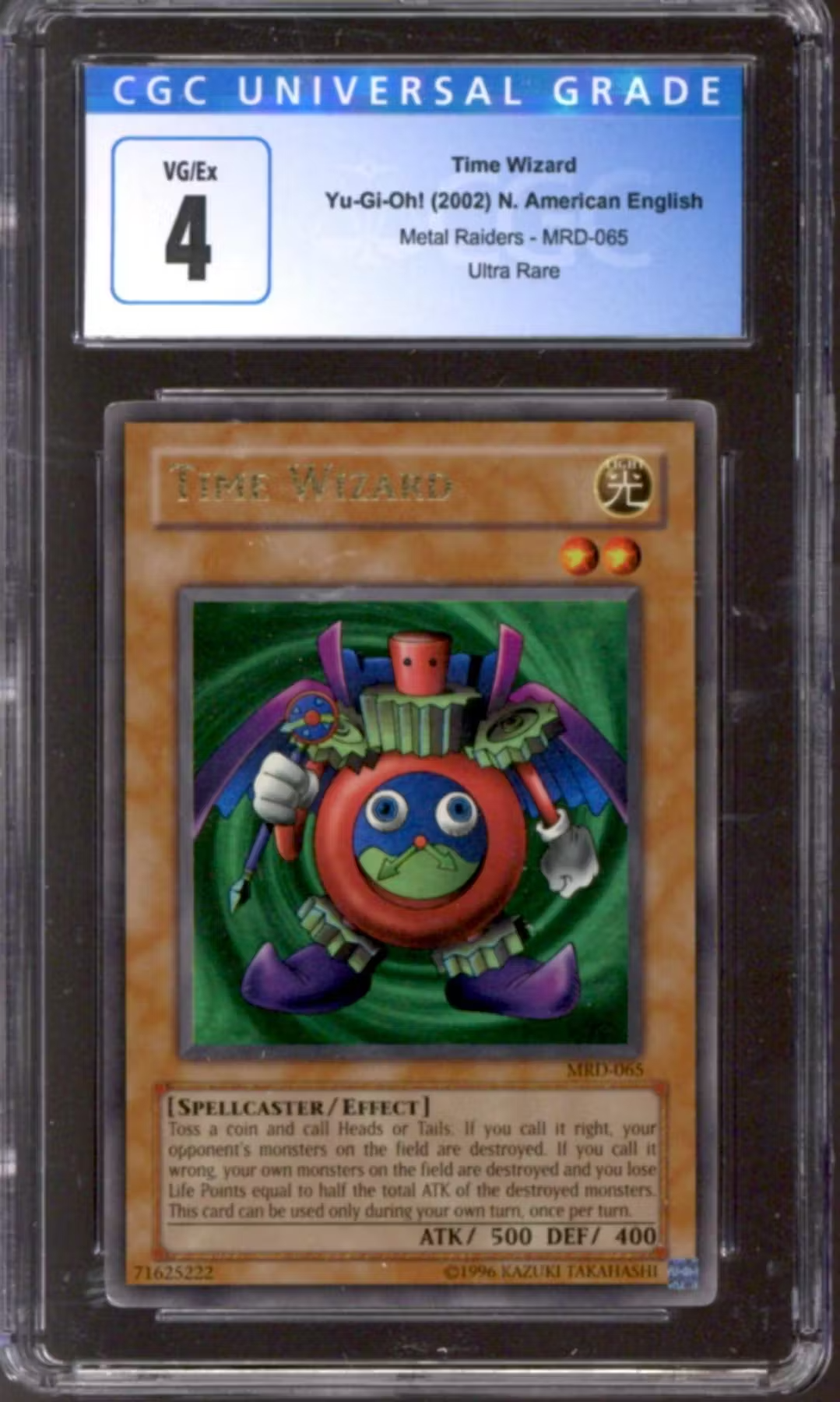 Yu-Gi-Oh Metal Raiders Time Wizard MRD-065 CGC 4