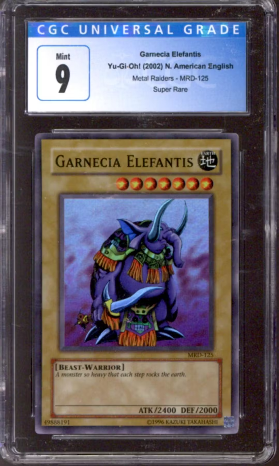 Yu-Gi-Oh Metal Raiders Garnecia Elefantis MRD-125 CGC 9