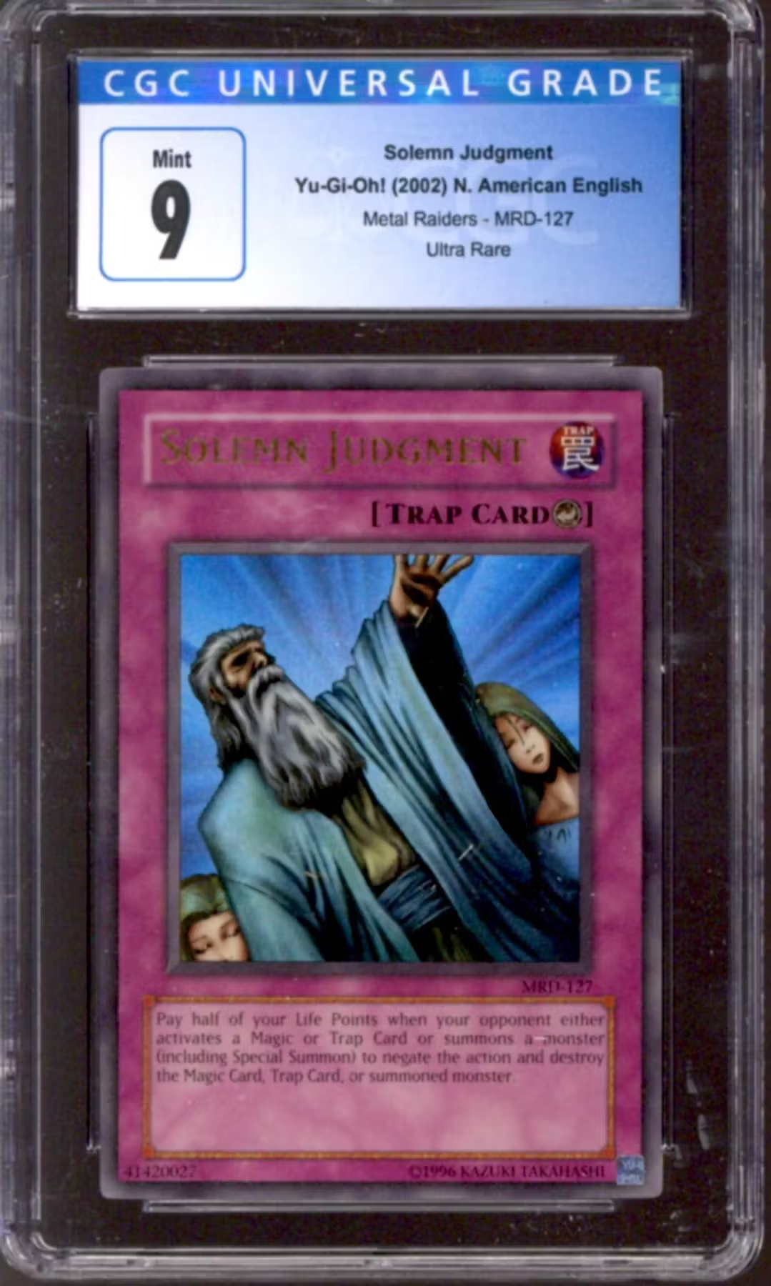 Yu-Gi-Oh Metal Raiders Solemn Judgment MRD-127 CGC 9