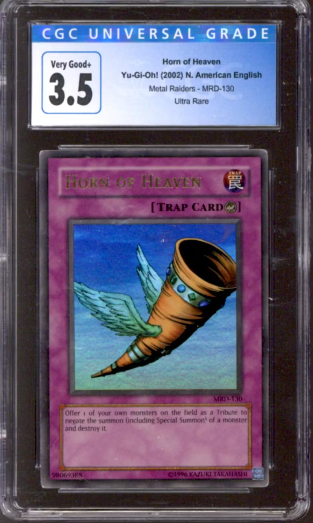 Yu-Gi-Oh Metal Raiders Horn Of Heaven MRD-130 CGC 3.5